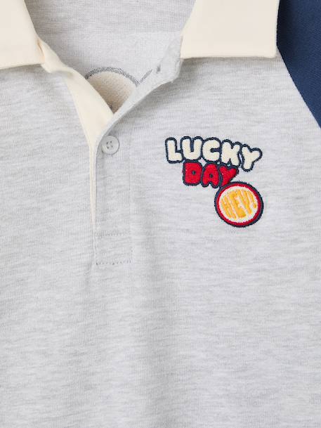 Long-sleeved polo shirt for boys marl grey - vertbaudet enfant 