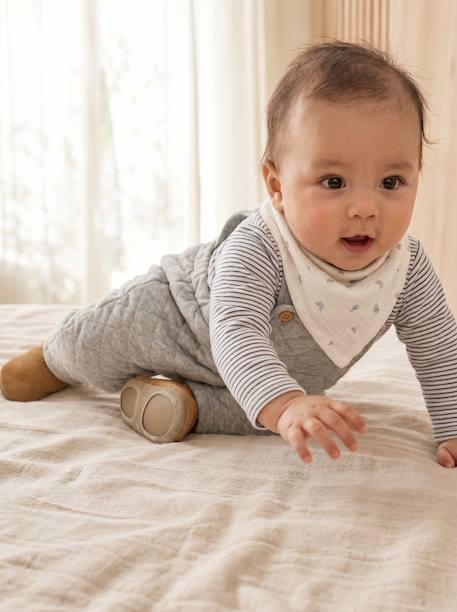 Customisable 3-piece baby set marl grey - vertbaudet enfant 