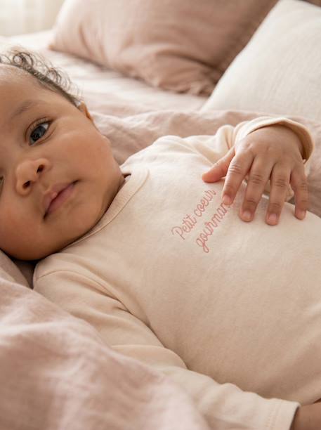 Lot de 3 dors bien bébé ouverture dos écru+vert sauge - vertbaudet enfant 