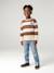 Striped sweatshirt with crew neck for boys hazel+navy blue+pistachio - vertbaudet enfant 