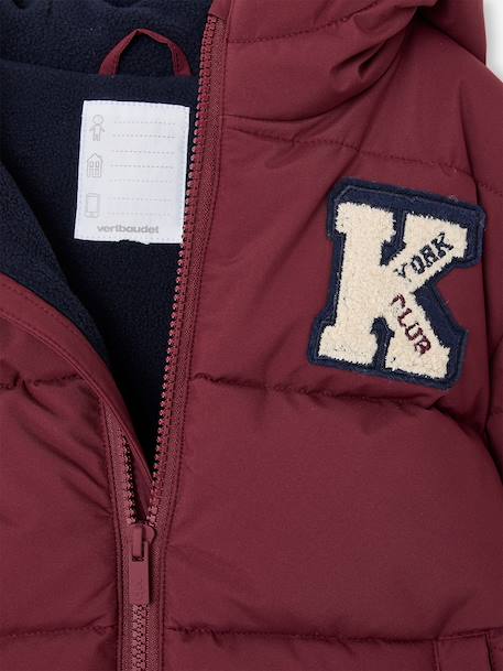 Doudoune à capuche garçon bordeaux+marine - vertbaudet enfant 