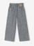 Wide-Leg Paperbag Jeans with Flower Motifs for Girls deep blue+denim grey+grey+light blue - vertbaudet enfant 