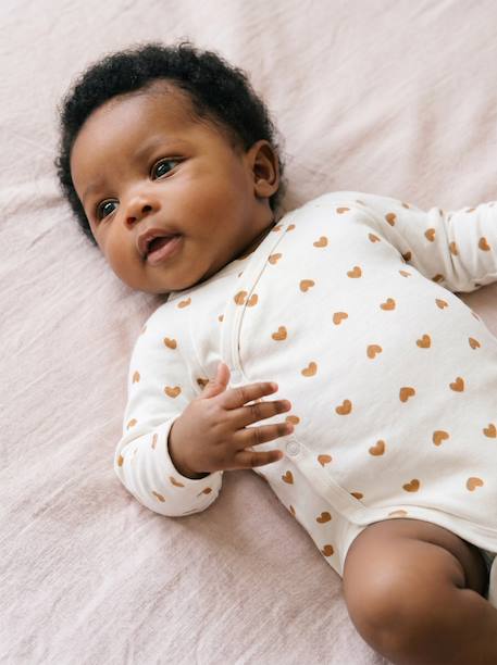 Lot de 5 bodies naissance fille manches longues écru - vertbaudet enfant 