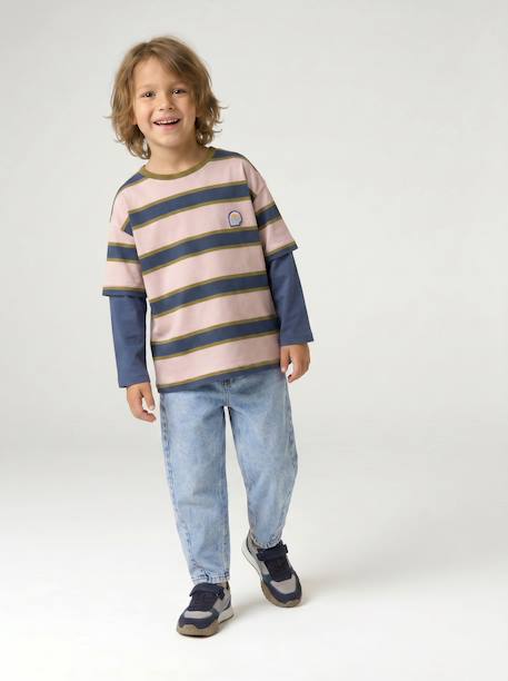 Straight-leg jeans for boys double stone - vertbaudet enfant 