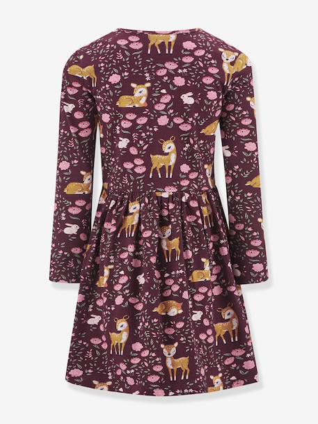 Robe avec biches et fleurs fille Happy Girls bordeaux+vert sauge - vertbaudet enfant 