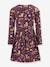 Robe avec biches et fleurs fille Happy Girls bordeaux+vert sauge - vertbaudet enfant 
