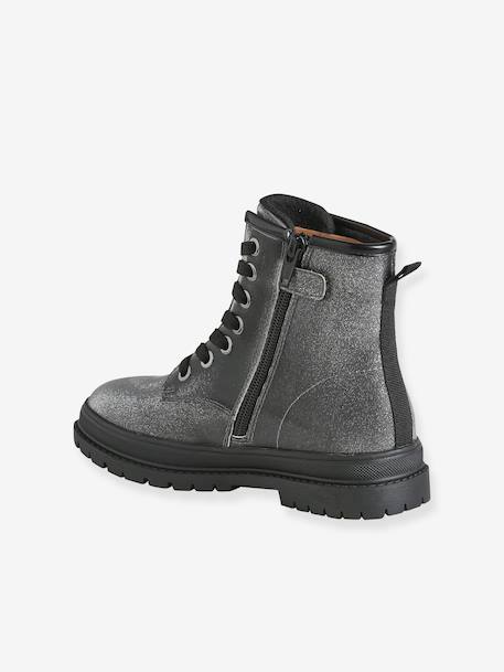 Bottines enfant fille à lacets argenté - vertbaudet enfant 