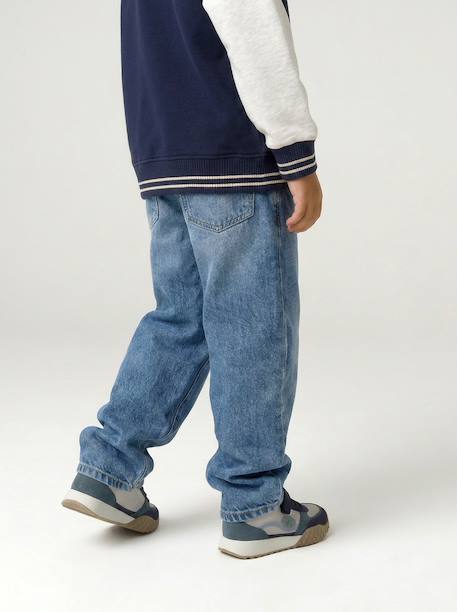 Loose-fit jeans for boys black+double stone - vertbaudet enfant 