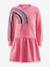 Happy Girls rainbow sweatshirt dress for girls navy blue+sweet pink - vertbaudet enfant 