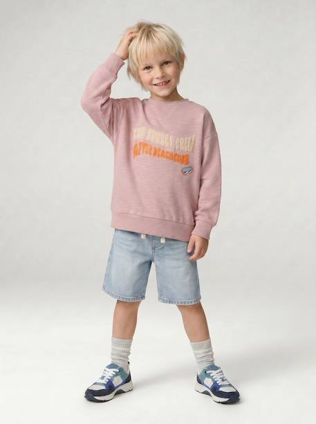 Crewneck sweatshirt for boys pale pink - vertbaudet enfant 
