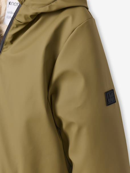 Long hooded raincoat for girls khaki - vertbaudet enfant 