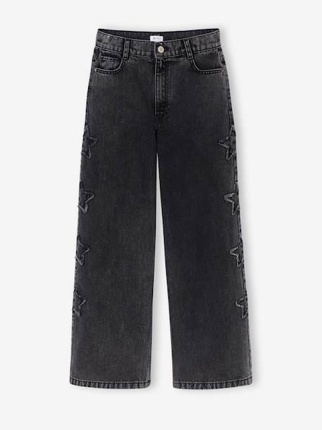 Wide-leg jeans for girls denim grey - vertbaudet enfant 