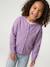 Long-sleeved knitted cardigan for girls ecru+lavender+sage green - vertbaudet enfant 