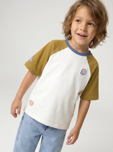T-shirt manches courtes garçon kaki - vertbaudet enfant 