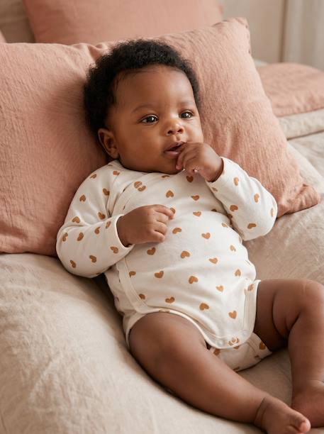 Lot de 5 bodies naissance fille manches longues écru - vertbaudet enfant 