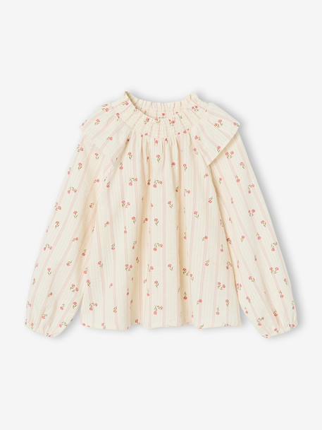 Blouse manches longues fille écru - vertbaudet enfant 