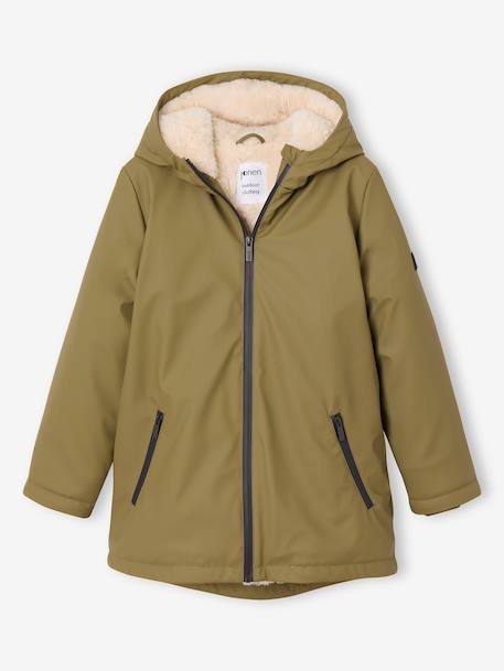Long hooded raincoat for girls khaki - vertbaudet enfant 