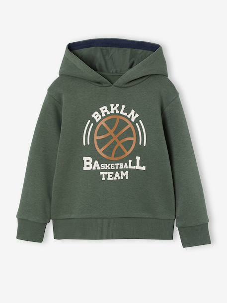 Ensemble sport garçon à capuche bordeaux+ocre+vert sauge - vertbaudet enfant 