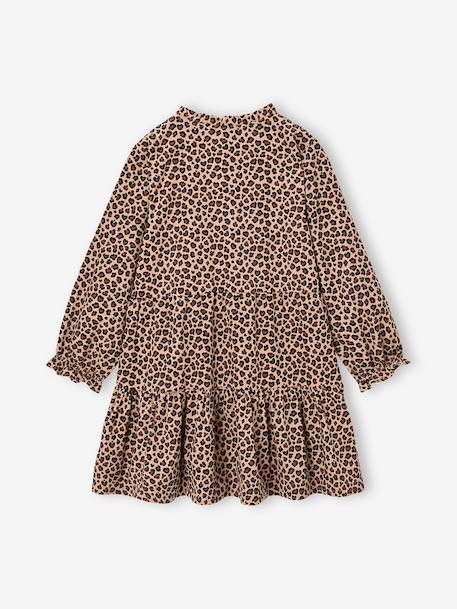Long-sleeved dress for girls camel - vertbaudet enfant 