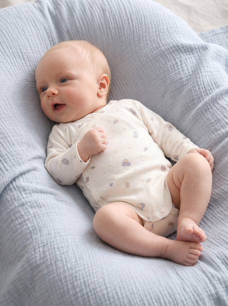 Lot de 5 bodies bébé garçon manches longues bleu ciel - vertbaudet enfant 
