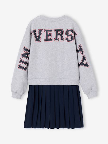 Long-sleeved dress for girls grey - vertbaudet enfant 