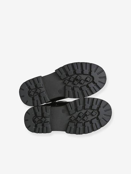 Zip-up synthetic boots for girls black - vertbaudet enfant 