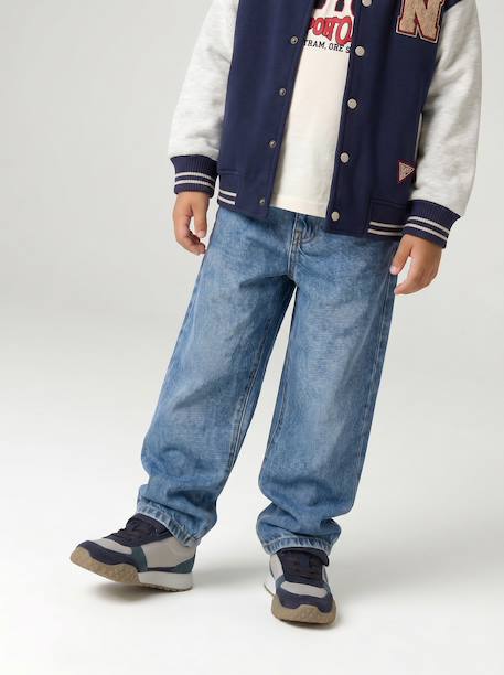Loose-fit jeans for boys black+double stone - vertbaudet enfant 