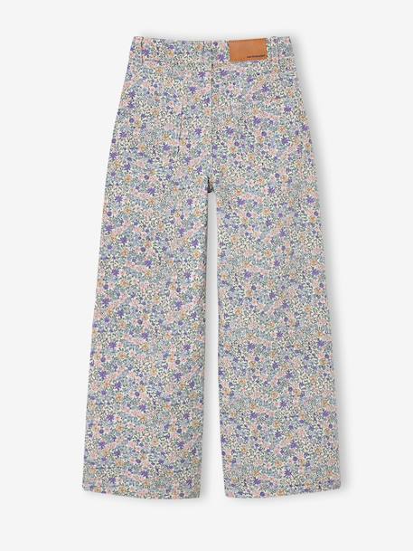 Wide-leg trousers for girls lilac - vertbaudet enfant 