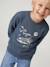 Sweat garçon col rond manches longues blanc chiné+bleu nuit+rouge chiné - vertbaudet enfant 