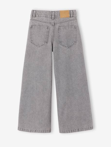 Wide-leg jeans for girls denim grey+medium blue - vertbaudet enfant 