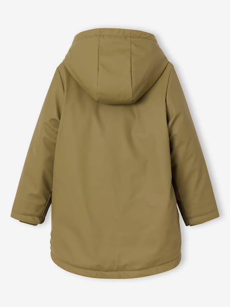 Long hooded raincoat for girls khaki - vertbaudet enfant 