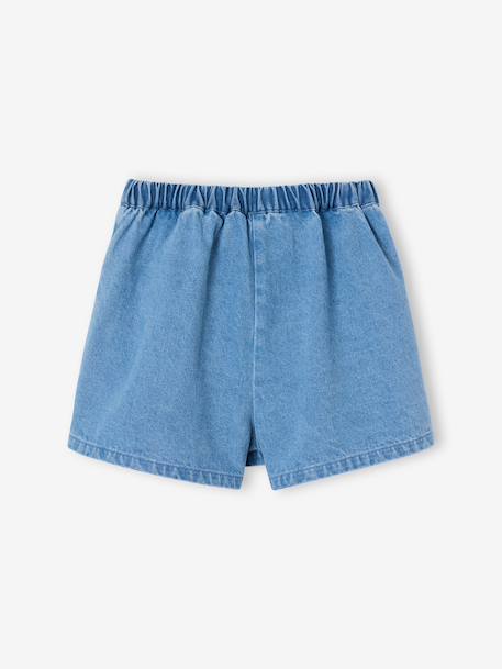 Pleated denim skort for girls medium blue - vertbaudet enfant 