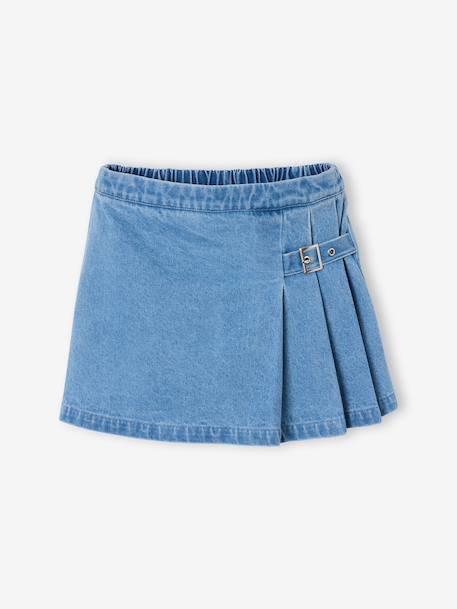 Jupe short fille plissée bleu moyen - vertbaudet enfant 