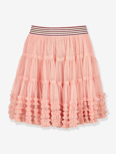 Jupe en tulle à volants fille Happy Girls rose nude - vertbaudet enfant 