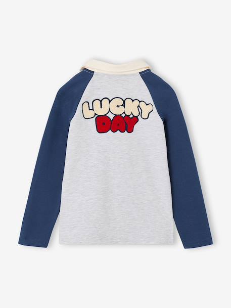 Polo manches longues garçon gris chiné - vertbaudet enfant 