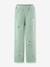 Pantalon en velours côtelé avec fleurs fille Happy Girls vert sauge - vertbaudet enfant 