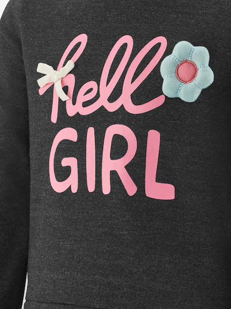 Happy Girls slogan dress for girls anthracite - vertbaudet enfant 