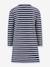 Happy Girls striped dress with owl for girls navy blue+nude pink - vertbaudet enfant 
