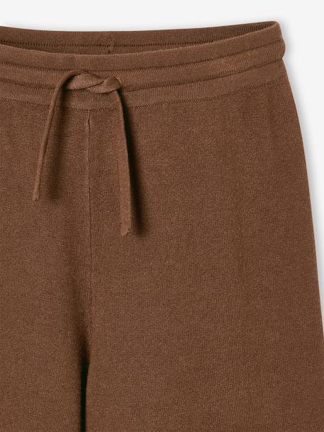 Wide-leg trousers for girls chocolate - vertbaudet enfant 