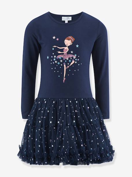 Robe ballerine avec jupe en tulle fille Happy Girls marine - vertbaudet enfant 
