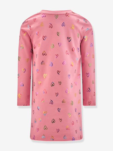 Happy Girls cotton dress with hearts and cupcake for girls navy blue+sweet pink - vertbaudet enfant 
