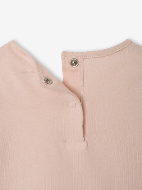 T-shirt manches longues bébé fille bleu grisé+rose pâle - vertbaudet enfant 