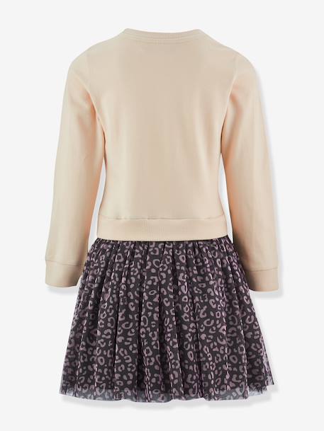 Robe avec jupe en tulle léopard fille Happy Girls rose bonbon+vanille - vertbaudet enfant 