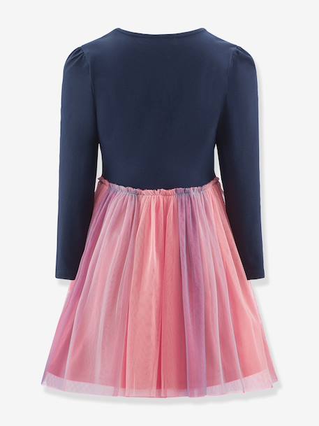 Happy Girls unicorn dress with colourful tulle skirt for girls navy blue - vertbaudet enfant 