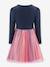 Happy Girls unicorn dress with colourful tulle skirt for girls navy blue - vertbaudet enfant 