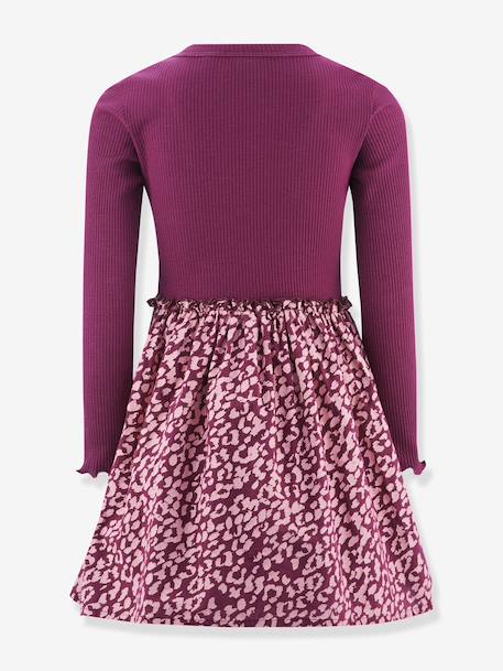 Robe avec jupe imprimée et inscription fille Happy Girls bordeaux - vertbaudet enfant 
