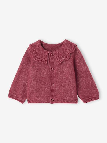 Long-sleeved cardigan for baby girls raspberry pink - vertbaudet enfant 