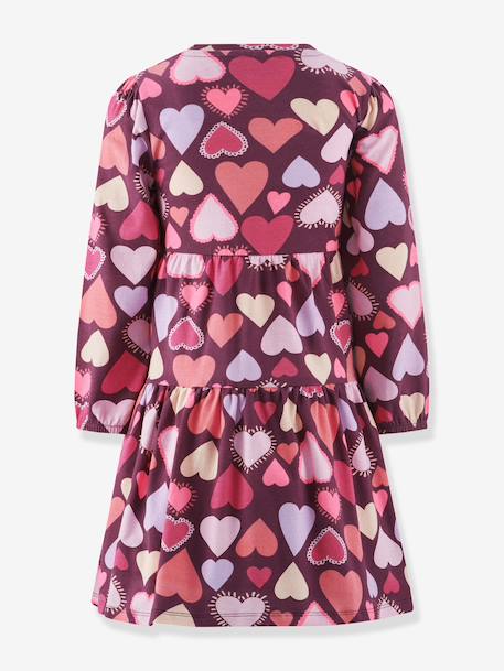 Happy Girls heart print dress for girls bordeaux red - vertbaudet enfant 