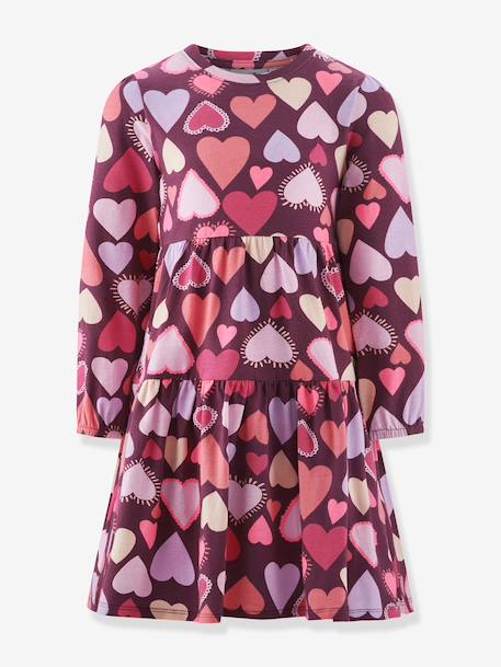 Happy Girls heart print dress for girls bordeaux red - vertbaudet enfant 