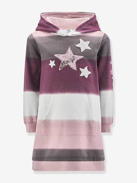Robe à capuche avec étoiles fille Happy Girls rose nude - vertbaudet enfant 